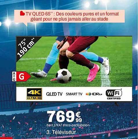 TV QLED 65'' : Des couleurs pures et un format géant pour ne plus jamais aller au stade