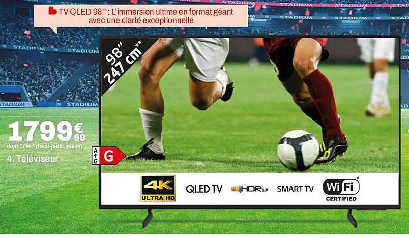 TV QLED 98’’ : L’immersion ultime en format géant avec une clarté exceptionnelle
