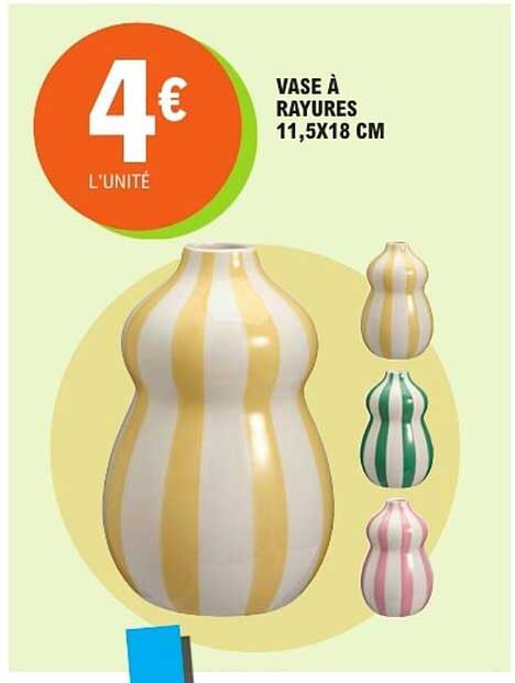VASE À RAYURES 11,5X18 CM