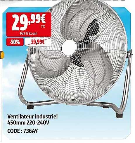 Ventilateur industriel 450mm 220-240V