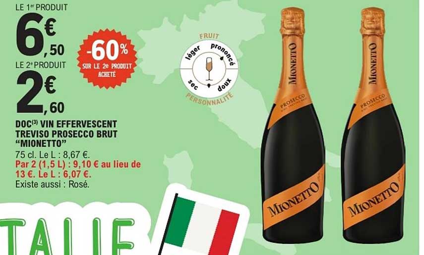VIN EFFERVESCENT TREVISO PROSECCO BRUT “MIONETTO”