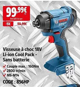 Visseuse à choc 18V Li-ion Cool Pack - Sans batterie