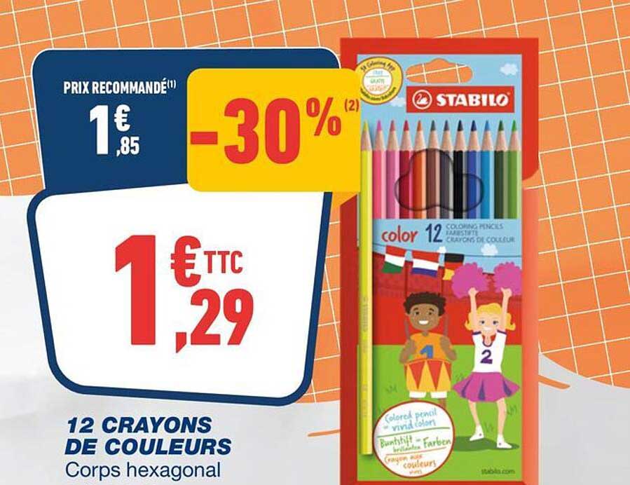 12 CRAYONS DE COULEURS