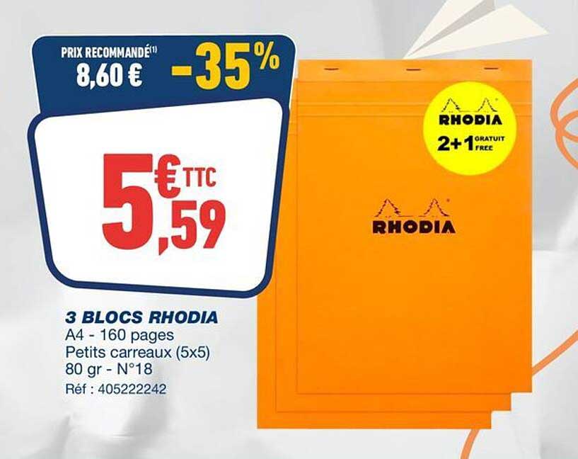 3 BLOCS RHODIA