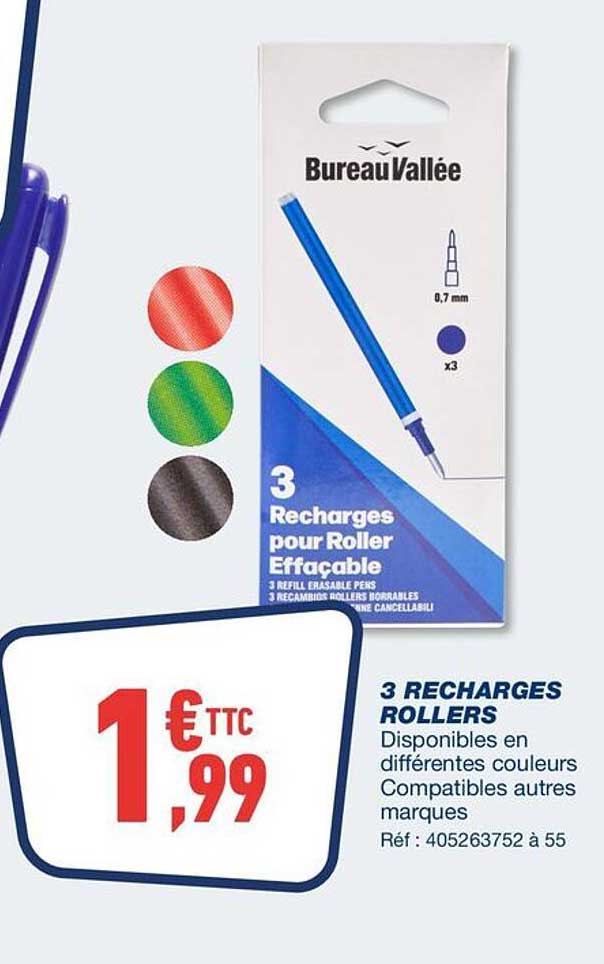 3 RECHARGES ROLLERS
