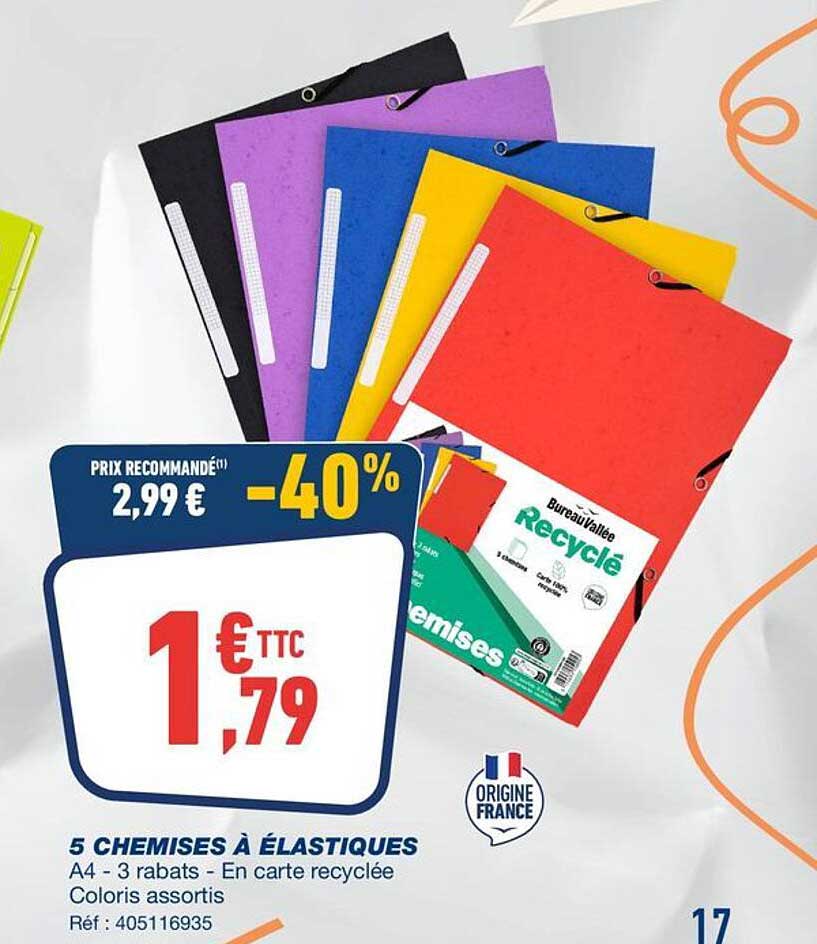 5 CHEMISES À ÉLASTIQUES