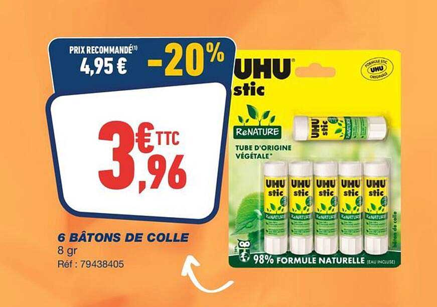 6 BÂTONS DE COLLE