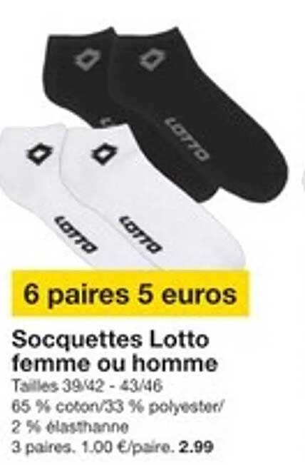 6 paires 5 euros