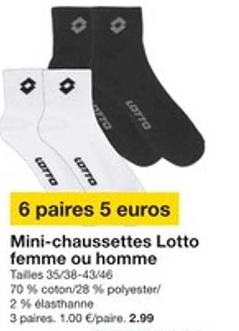 6 paires 5 euros