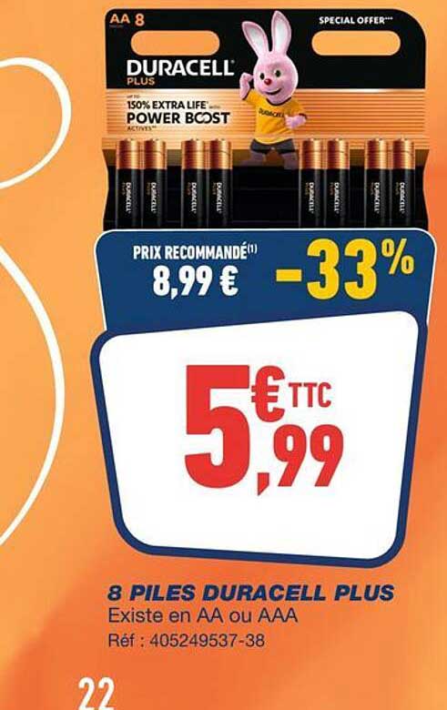 8 PILES DURACELL PLUS