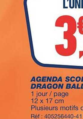 AGENDA SCOLAIRE DRAGON BALL