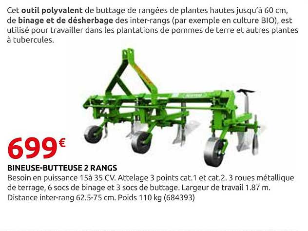 BINEUSE-BUTTEUSE 2 RANGS