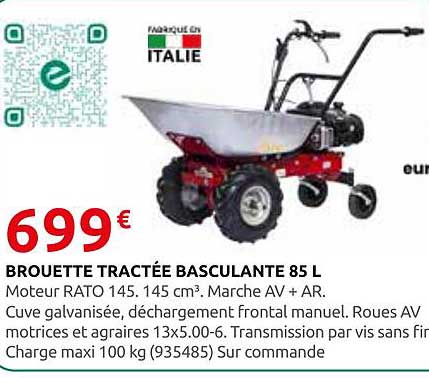 BROUETTE TRACTÉE BASCULANTE 85 L