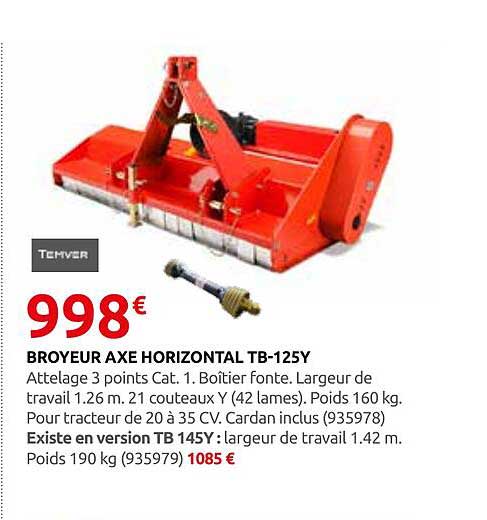 BROYEUR AXE HORIZONTAL TB-125Y