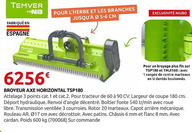 BROYEUR AXE HORIZONTAL TSP180