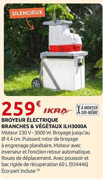 BROYEUR ÉLECTRIQUE BRANCHES & VÉGÉTAUX ILH3000A