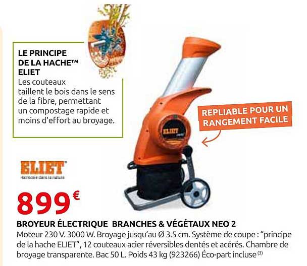 BROYEUR ÉLECTRIQUE BRANCHES & VÉGÉTAUX NEO 2