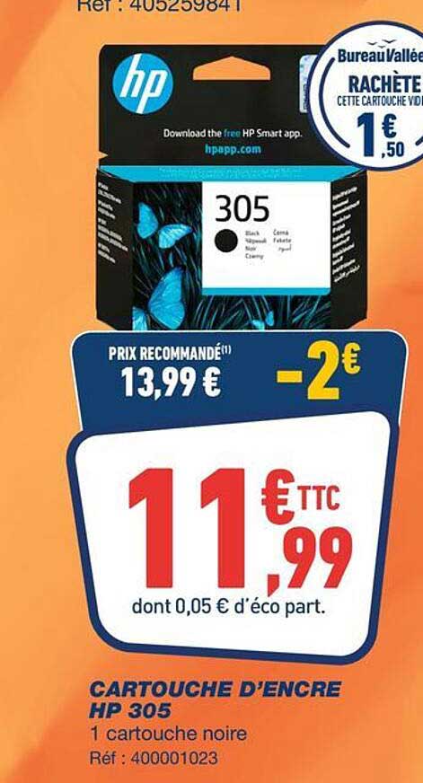 CARTOUCHE D’ENCRE HP 305 1 cartouche noire