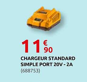 CHARGEUR STANDARD SIMPLE PORT 20V - 2A