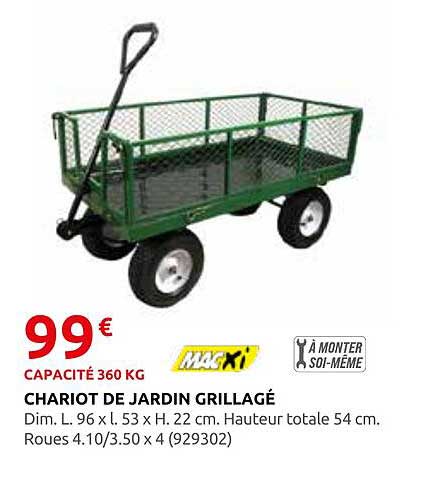CHARIOT DE JARDIN GRILLAGÉ