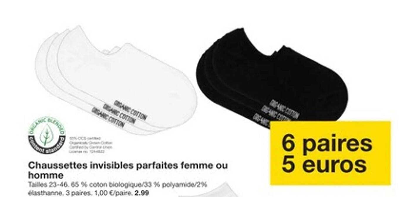 Chaussettes invisibles parfaites femme ou homme