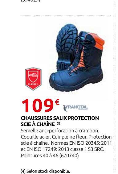 CHAUSSURES SALIX PROTECTION SCIE À CHAÎNE