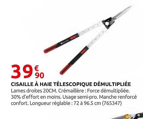 CISAILLE À HAIE TÉLESCOPIQUE DÉMULTIPLIÉE