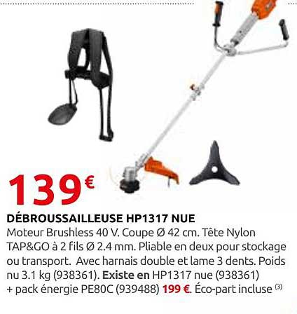 DÉBROUSSAILLEUSE HP1317 NUE