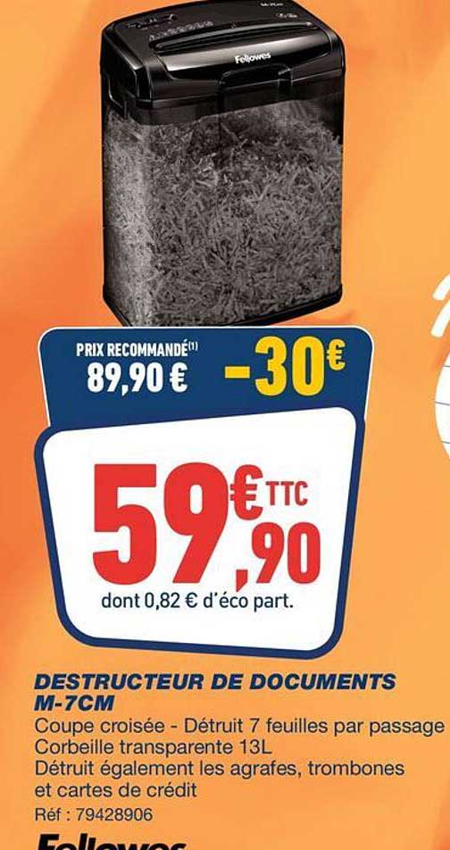 DESTRUCTEUR DE DOCUMENTS M-7CM