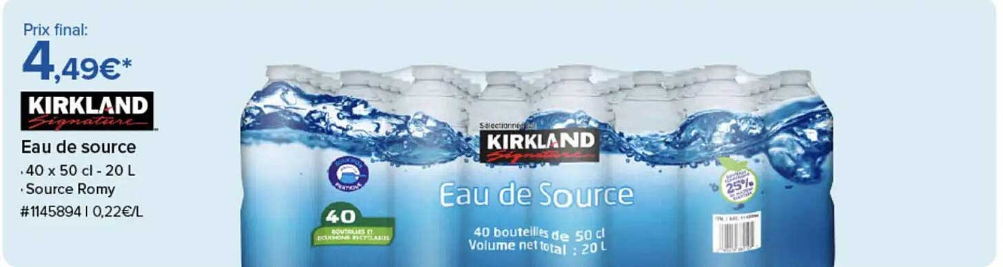 Eau de source - 40 x 50 cl - 20 L - Source Romy