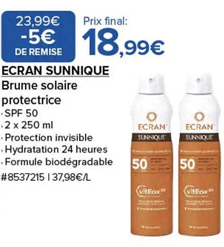 ECRAN SUNNIQUE Brume solaire protectrice