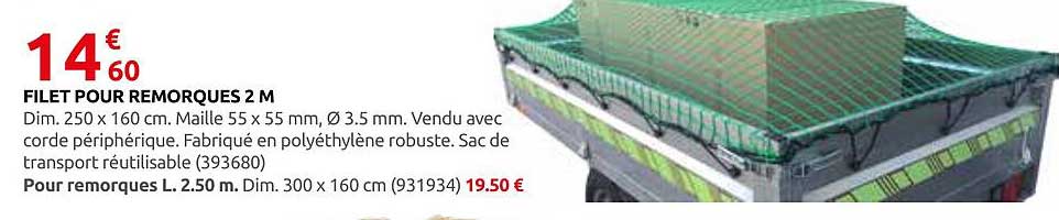 FILET POUR REMORQUES 2 M