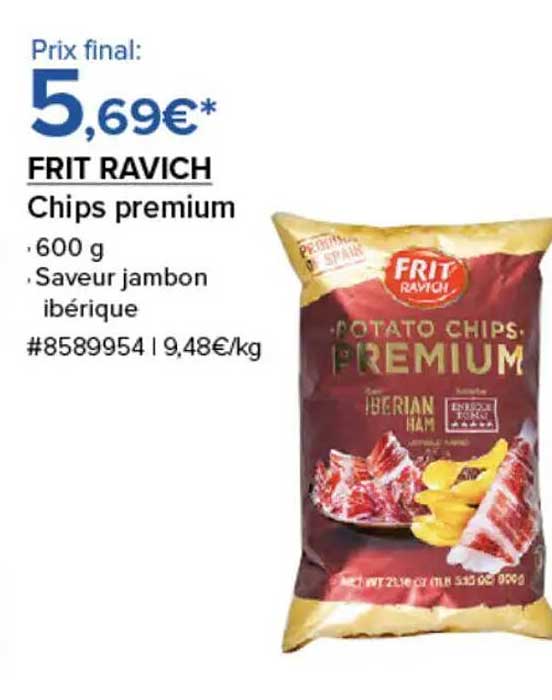 FRIT RAVICH Chips premium · 600 g · Saveur jambon ibérique