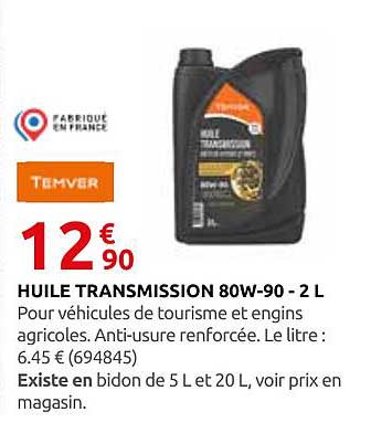 HUILE TRANSMISSION 80W-90 - 2 L