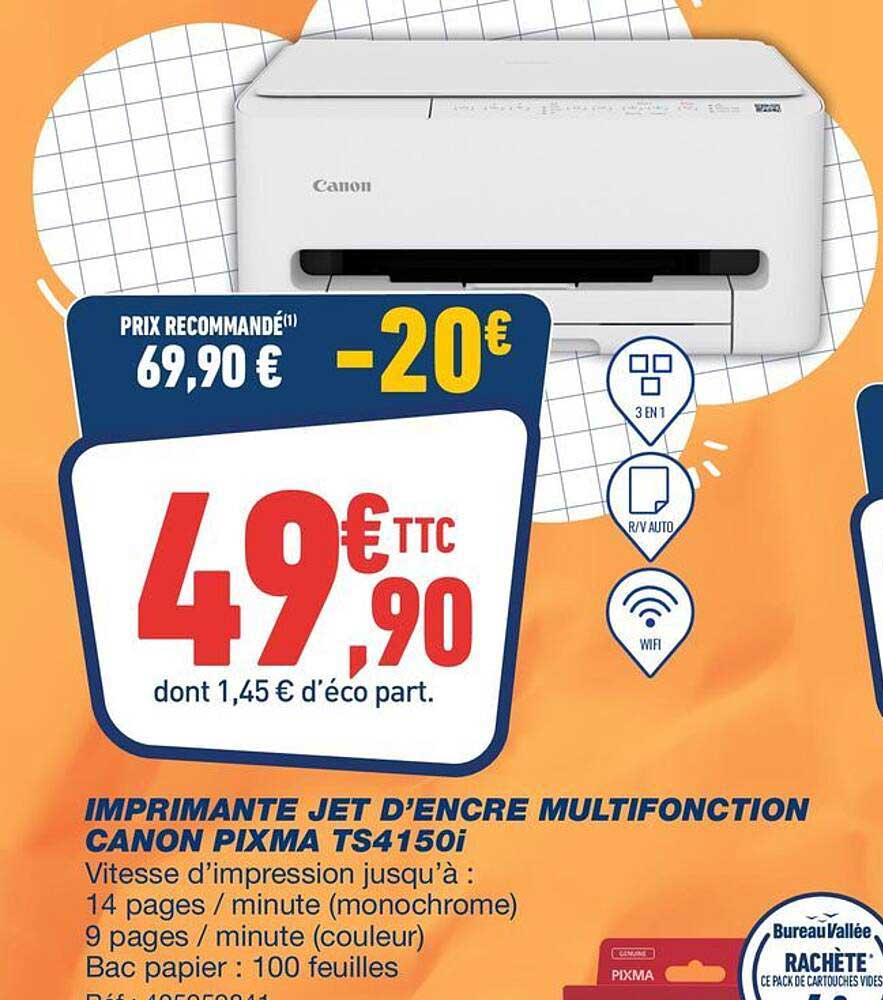 IMPRIMANTE JET D'ENCRE MULTIFONCTION CANON PIXMA TS4150i