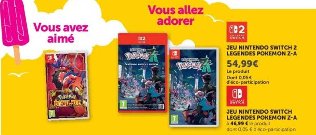 JEU NINTENDO SWITCH 2 LEGENDES POKEMON Z-A