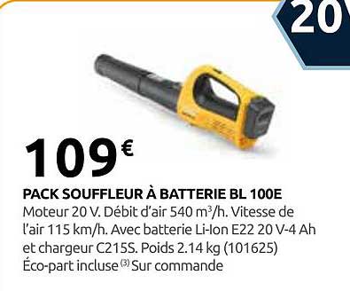 PACK SOUFFLEUR À BATTERIE BL 100E