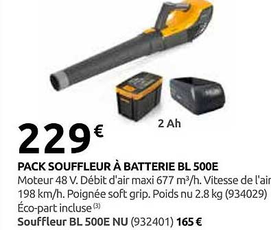 PACK SOUFFLEUR À BATTERIE BL 500E
