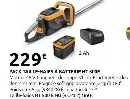 PACK TAILLE-HAIES À BATTERIE HT 500E