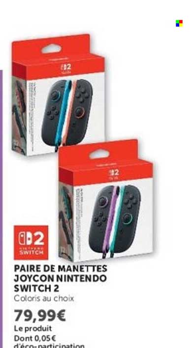 PAIRE DE MANETTES JOYCON NINTENDO SWITCH 2