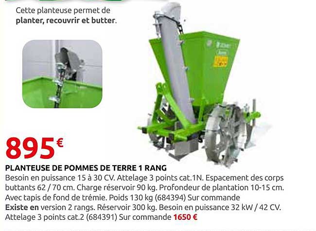 PLANTEUSE DE POMMES DE TERRE 1 RANG