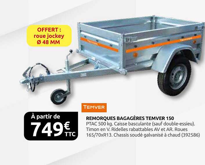 REMORQUES BAGAGÈRES TEMVER 150