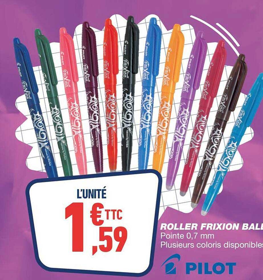 ROLLER FRIXION BALL - Pointe 0,7 mm - Plusieurs coloris disponibles