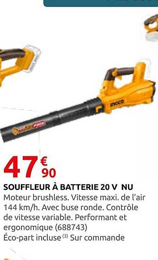 SOUFFLEUR À BATTERIE 20 V NU