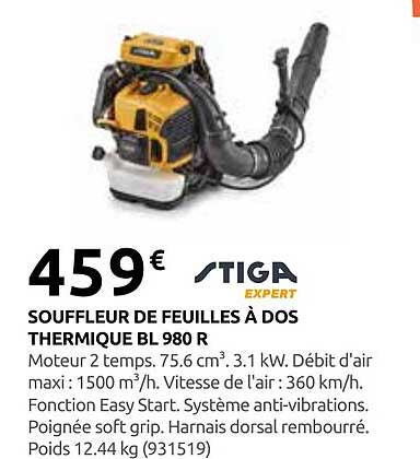 SOUFFLEUR DE FEUILLES À DOS THERMIQUE BL 980 R