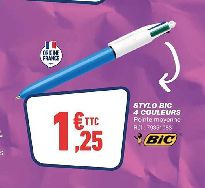 STYLO BIC 4 COULEURS Pointe moyenne Réf : 79351083