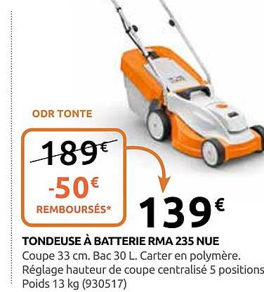 TONDEUSE À BATTERIE RMA 235 NUE