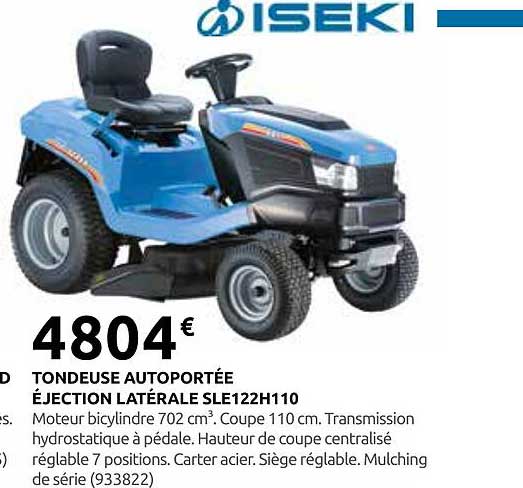 TONDEUSE AUTOPORTÉE ÉJECTION LATÉRALE SLE122H110
