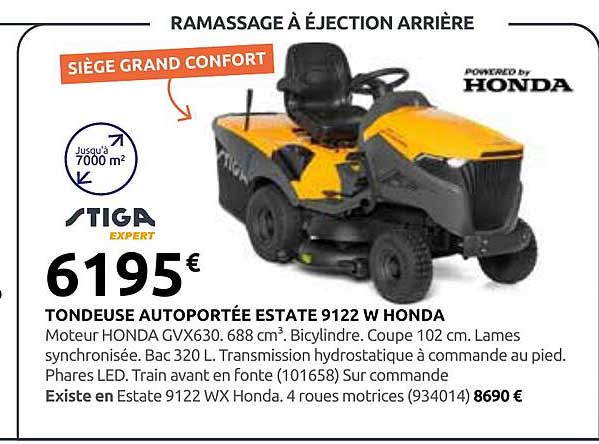 TONDEUSE AUTOPORTÉE ESTATE 9122 W HONDA