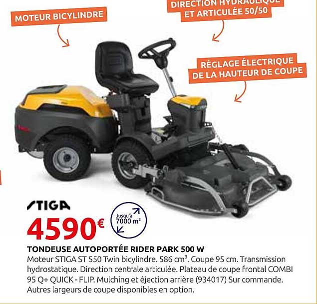 TONDEUSE AUTOPORTÉE RIDER PARK 500 W